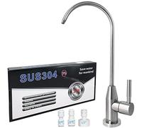 SUS304 Stainless Steel Drinking Water Faucet, Lead-Free Filtered Kitchen Water Filter Faucet Fits Most Water Purifier Filtration Systems or Reverse Osmosis Units in Non-Air Gap, Brushed Finish