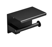 SUS304 Stainless Steel Toilet Roll Holder with Storage Shelf Wall-Mount | Rustproof steel, sturdy. Top shelf fits phone and soap. Works with regular and double rolls. Perfect for powder rooms