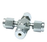 SUS316L Stainless Steel 4-Way Compression Union Cross Connector for 1/16", 1/8", 1/4", 3/8" Tube OD - 1PCS(1/8inch)