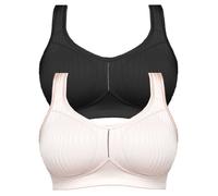 Susa Cremona Pack of 2 Full Figure Non-wired Seamless Bra 7761 Black Div Colours