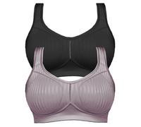 Susa Cremona Pack of 2 Full Figure Non-wired Seamless Bra 7761 Black Div Colours