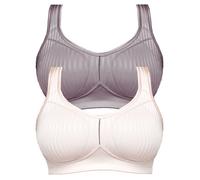 Susa Cremona Pack of 2 Full Figure Non-wired Seamless Bra 7761 Black Div Colours