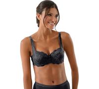 SUSA Women's Dirndl Bra, Semi-Sheer, Black, 44 A