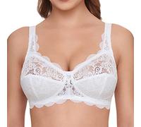 Susa Women's Latina Bra Without Underwire Elastic Lace Non-Wired, Opaque, White (White 003), 38D