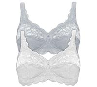 Susa Pack of 2 Full Figure Non-wired Allover Lace Bra 7814 Grey w/ Div Colours