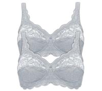 Susa Pack of 2 Full Figure Non-wired Allover Lace Bra 7814 Grey w/ Div Colours