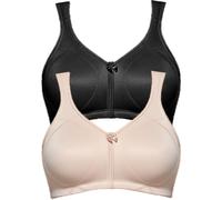 Susa Topsy Pack of 2 Full Figure Non-wired Bra 9756 Black with Div Colours