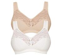 Susa Women's Baumwoll BH Basic Bra, Ivory/Pure Beige,