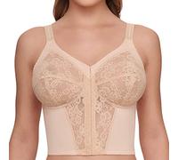 Susa Women's Comfort Front Closure, Semi Sheer Bra with 3-Piece Stitched Cups, Skin, 115A