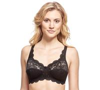 Susa Women's Latina Bra Without Underwire Elastic Lace Non-Wired, Opaque, Black (Black 004), 46C