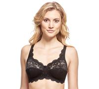 Susa Women's Damen BH ohne Bügel aus elastischer Spitze Latina Wireless Bra, Black (Black 004), 34B