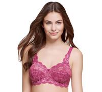 Susa Latina Women's Non-Wired Bra, Women's Bras with Stitched Cups and Adjustable Straps, Ideal Hold, Hook Closure, Pink (Plum 118), 34E