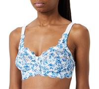 Susa Women's Latina Bra, Semi-Sheer, Blue Print, 38C