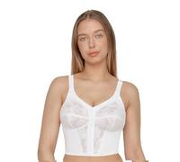Susa Women's Longline BH, Semi Sheer Bra with 3-Piece Stitched Cups, Weiß, 44 A