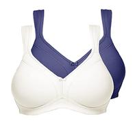 Susa Women's Twin Pack Bra, Opaque, Navy/Champagne, 36D