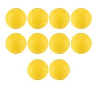susaa 10pcs Yellow Soft Elastic Indoor Practice PU Golf Ball