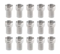 susaa 15 Pcs RG6 F-Type Twist-On Coax Coaxial Cable Connector Male for CCTV Camera