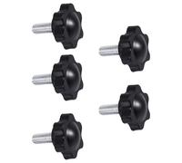 susaa 5 Pcs M6 x 15mm Male Thread 25mm Hex Shaped Head Clamping Knob Black