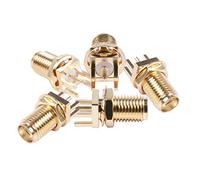 susaa 5 Pcs SMA Male Plug Center Solder PCB Mount Connectors Gold