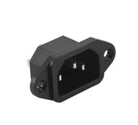 susaa IEC 320 C14 Male Plug 3 Pins PCB Panel Power Inlet Socket Connector