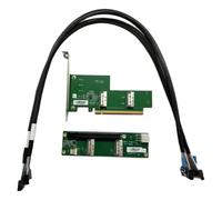 susaa X16 PCIe 5.0 to MCIO Split Card with Backplane Dual MCIO Expansion Adapter for EGPU for EGPU Discrete Graphics Card Connections