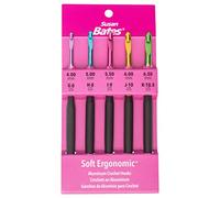 Susan Bates Silvalume Soft Ergonomic Crochet Hook Set-Sizes G6/4mm to K10.5/6.5mm
