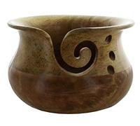 Susan Bates Wood Yarn Bowl, Brown, by The Yard