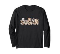 Susan Cat Trees - Personalized Cute Name Word Art Long Sleeve T-Shirt