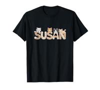 Susan Cat Trees - Personalized Cute Name Word Art T-Shirt