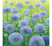 Susan Entwistle Art Azure Alliums Greetings Cards, 15 cm x 15 cm, Paper, Multicolour, 15 x 15 x 1 cm