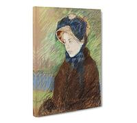 Susan In A Straw Bonnet By Mary Cassatt Canvas Print | Gallery Wrapped 30mm Frame Wall Art | 20x14 inches | Ready to Hang | Impressionist Picture | Living Room Bedroom Lounge Office
