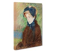Susan In A Straw Bonnet By Mary Cassatt Canvas Print | Gallery Wrapped 30mm Frame Wall Art | 30x20 inches | Ready to Hang | Impressionist Picture | Living Room Bedroom Lounge Office