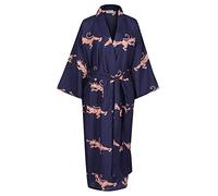Susannah Cotton KIMONO ROBE Women's Dressing Gown | Lightweight 100% Cotton | Fighting Tigers Yukata (Single Size: 116cm length) Cotton Bathrobe