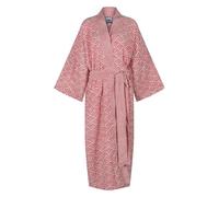 Susannah Cotton Women's Lightweight Cotton Dressing Gown - Kimono Robe 100% cotton: Rainbow Red. One Size UK 10-18 / Europe 38-46 - hand printed