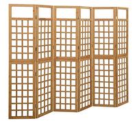 Susany 6-Panel Room Divider/Trellis, Wooden Trellis, Room/Patio Divider, Wooden Screen, Bedroom Panel Screens, for Outdoor Use, Solid Fir Wood 242.5x180 cm