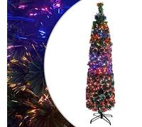 Susany Artificial Christmas Tree Slim Christmas Tree Pencil Slim Xmas Tree Traditional Xmas Tree with Stand, Indoor Outdoor Christmas Decoration 64 cm Fibre Optic, Multicolor