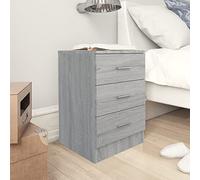 Susany Bedside Cabinet Nightstand 3 Drawers Bedside Table Chest of 3 Drawers Bedroom Furniture Grey Sonoma 38x35x56 cm Engineered Wood