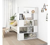 Susany Book Cabinet Room Divider Bookcase Storage Organiser Bookshelf in Living Room Privacy Screen Panel Partition Privacy Separator Protective Screen Display Storage White 100x24x155 cm Chipboard