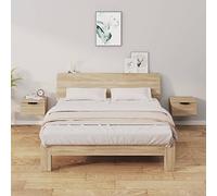 Susany Floating Nightstand Wall Cabinet Wall-mounted Bedside Cabinet Bedside Table Floating Drawer Cabinet for Home Decor 2 pcs Sonoma Oak 34x30x20 cm