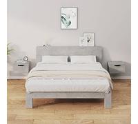Susany Floating Nightstand Wall Cabinet Wall-mounted Bedside Cabinet Bedside Table Floating Drawer Cabinet for Home Decor 2 pcs Concrete Grey 34x30x20 cm