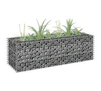 Susany Gabion Raised Bed Galvanised Steel Raised Bed, Stone Basket Planter, Fencing Wire Patio Flower Plant Bed, Stone Wire Garden Outdoor Landscape Gabion Pot 90x30x30 cm