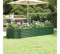 Susany Garden Planter Metal Raised Bed Garden Outdoor Balcony Planter Raised Garden Bed Powder-coated Steel 224x80x36 cm Green