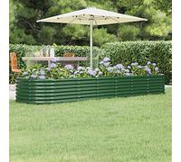 Susany Garden Planter Metal Raised Bed Garden Outdoor Balcony Planter Raised Garden Bed Powder-coated Steel 296x80x36 cm Green