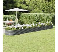 Susany Garden Planter Metal Raised Bed Garden Outdoor Balcony Planter Raised Garden Bed Powder-coated Steel 512x80x36 cm Grey