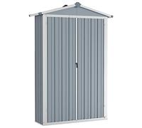 Susany Garden Shed, Outdoor Garden Storage Shed, Summerhouses, Greenhouses, Garden Sheds, Garden Metal Tool Shed, Gardening Tool Storage, Size and Colour Choice, Grey 107.5x46x183 cm Galvanised Steel