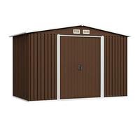 Susany Garden Shed, Outdoor Garden Storage Shed, Summerhouses, Greenhouses, Garden Sheds, Garden Metal Tool Shed, Anthracite Steel, Brown, 257 x 205 x 178 cm