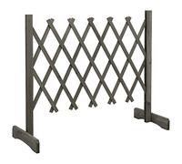 Susany Garden Trellis Fence Expanding Trellis Retractable Fence Gate Freestanding Garden Screen Plant Wooden Fence Grey 120x60 cm Solid Firwood