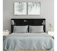Susany Gecheer Bookcase Headboard Cabinet with Storage - Engineered Wood, Black, 160x19x103.5 cm - Bedroom Furniture Model811872