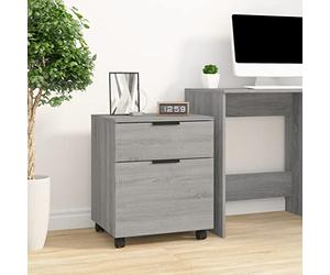 Susany Gecheer Classic Swivel-Wheel File Cabinet with Abundant Storage Space and Display Functionality - Grey Sonoma Model817136