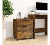 Susany Gecheer Classic Swivel-Wheel File Cabinet with Ample Storage Space and Lockable Wheels - Smoked Oak Model817135